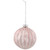 Shiny Glittered Geometric Glass Ball Christmas Ornaments - 3" (80mm) - Pink  - 4ct