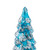 LED Lighted Glittered Glass Christmas Tree Decoration - 10.25" - Blue - IMAGE 4