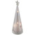 LED Lighted Cardinal and Snowflake Frosted Glass Christmas Cone Tree Decoration  - 9.5"