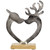 Heart Shaped Kissing Reindeer Metal Christmas Decoration - 10" - IMAGE 4