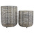 Twisted Iron Pillar Candle Holders - 10.25" - Gray and Gold Finish - Set of 2 - IMAGE 1