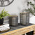 Twisted Iron Pillar Candle Holders - 10.25" - Gray and Gold Finish - Set of 2 - IMAGE 3