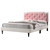 Upholstered Jewel Tufted Full Panel Bed - 81" - White and Pink - IMAGE 1