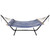 Striped Quilted Two Person Double Hammock with Pillow - 9' x 55" - Blue and Cream - IMAGE 6