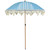 Striped Outdoor Macrame Boho Beach Market Umbrella with Tilt - 6.5' - Sky Blue and White - IMAGE 2
