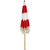 Striped Outdoor Macrame Boho Beach Market Umbrella with Tiltt- 6.5' - Red and White - IMAGE 6