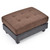 Two Tone Tufted Faux Leather Ottoman - 38" - Brown - IMAGE 3