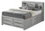 Solid Wooden Panel Full Bed with Drawers and Shelves - 87" - Silver Champagne - IMAGE 1