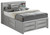 Solid Wooden Panel Full Bed with Drawers and Shelves - 87" - Silver Champagne - IMAGE 3