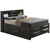 Wooden Panel King Bed with Drawers and Shelves - 92" - Black - IMAGE 3