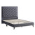 Upholstered Tufted Velvet Queen Panel Bed - 87" - Gray - IMAGE 3