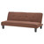 Faux Leather Tufted Straight Armless Sofa - 67" - Brown - IMAGE 1