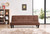 Faux Leather Tufted Straight Armless Sofa - 67" - Brown - IMAGE 2