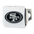 NFL San Francisco 49ers Chrome Automobile Hitch Cover - 4” - Silver and Black - IMAGE 1