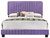 Velvet Channel Tufted Upholstered Full Panel Bed - 81" - Purple - IMAGE 1