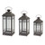 Mission Style Pillar Candle Lanterns - 20" - Gray - Set of 3 - IMAGE 1