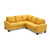 Tufted Faux Leather L Shape Sectional Sofa - 82" - Yellow - IMAGE 2