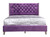 Diamond Tufted Upholstered Panel Queen Bed - 86" - Purple - IMAGE 3