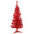 Pre-Lit Artificial Tinsel Christmas Tree - 4' - Red - Clear Lights - IMAGE 1