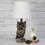 Night Owl Bedside Table Lamp with Tapered Drum Shade - 19.75" - Brown and White - IMAGE 6