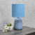 Tall Ceramic Thimble Bedside Table Desk Lamp with Drum Shade - 10" - Sky Blue - IMAGE 2