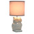 Tall Ceramic Owl Bedside Table Desk Lamp with Drum Shade - 12.75" - Gray - IMAGE 4
