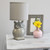Tall Ceramic Owl Bedside Table Desk Lamp with Drum Shade - 12.75" - Gray - IMAGE 5
