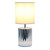 Tall Ruffled Capsule Ceramic Bedside Table Desk Lamp with Drum Shade - 11.5" - Silver and White - IMAGE 4