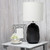 Tall Ceramic Purled Texture Bedside Table Desk Lamp with Drum Shade - 20.5" - Black and White - IMAGE 2