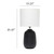Tall Ceramic Purled Texture Bedside Table Desk Lamp with Drum Shade - 20.5" - Black and White - IMAGE 3