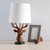 Rustic Antler Deer Table Lamp with Tapered Shade - 17.25" - Bronze and White - IMAGE 4