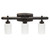 Wall Mounted Three Light Vanity Fixture with Cylinder Glass Shade - 23.5" - Oil Rubbed Bronze and White - IMAGE 1