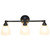 Wall Mounted Three Light Vanity Fixture with Translucent Glass Shade - 25" -  Black and White - IMAGE 4
