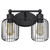 Open Cage Industrial 2-Light Uplight Downlight Vanity Wall Sconce - 14" - Black - IMAGE 1