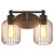 Open Cage Industrial 2-Light Uplight Downlight Vanity Wall Sconce - 14" - Black - IMAGE 4