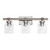 Rustic Bell Glass Shade 3-Light Uplight Downlight Vanity Wall Sconce - 22" - Gray and Silver - IMAGE 1