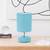 Mini Round Rock Ceramic Table Lamp with Drum Shade - 10.25" - Blue - IMAGE 5