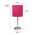 Contemporary Brushed Steel Bedside Table Desk Lamp with Drum Shade - 19.5" - Silver and Hot Pink - IMAGE 4