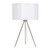 Brushed Nickel Three Legged Pedestal Table Lamp with Shade - 19.75" - Silver and White - IMAGE 1