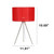 Brushed Nickel Three Legged Pedestal Table Lamp with Shade - 19.75" - Silver and Red - IMAGE 3