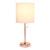 Stick Base Bedside Table Desk Lamp with Drum Shade - 19.5" - Rose Gold and White - IMAGE 4