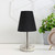 Stick Table Desk Lamp with Black Tapered Shade - 10.5" - Sand Nickel - IMAGE 2