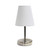 Stick Table Desk Lamp with White Tapered Shade - 10.5" - Sand Nickel - IMAGE 1