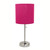 Stick Base Bedside Table Desk Lamp with Drum Shade - 19.5" - Pink - IMAGE 1