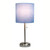 Brushed Steel Bedside Table Desk Lamp with Drum Shade - 19.5" - Silver and Blue - IMAGE 3