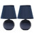 Petite Ceramic Orb Base Bedside Table Lamp with Tapered Drum Shade - 8.5" - Blue - Set of 2 - IMAGE 1