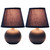 Petite Ceramic Orb Base Bedside Table Lamp with Tapered Drum Shade - 8.5" - Blue - Set of 2 - IMAGE 4