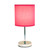 Traditional Petite Table Lamp with Drum Shade - 11.75" - Silver and Hot Pink - IMAGE 4