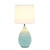 Textured Thumbprint Tear Drop Ceramic Table Lamp with Tapered Drum Shade - 14" - Blue and White - IMAGE 4