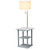 2 Tier End Table Floor Lamp with White Drum Shade - 57" - Gray - IMAGE 5